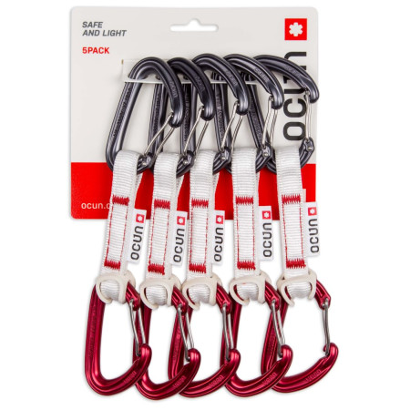 Set dégaines Ocún Kestrel QD Bio-Dyn-Ring 15 mm 10 cm 5-Pack rouge Red