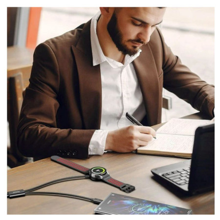 Câble données et chargement Swissten Wireless magnetic charging cable 2in1 for Samsung Watch + USB-C 1,2 m