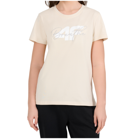 T-shirt femme 4F Tshirt F3488 beige Creme