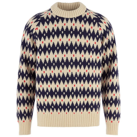 Chandail homme Fjällräven Övik Jacquard Knit M beige Light Beige-Dark Navy