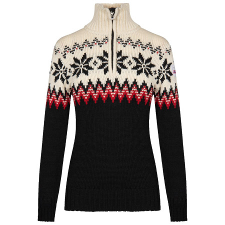 Pull femme Dale of Norway Myking Fem Sweater noir Black Raspberry Offwhite
