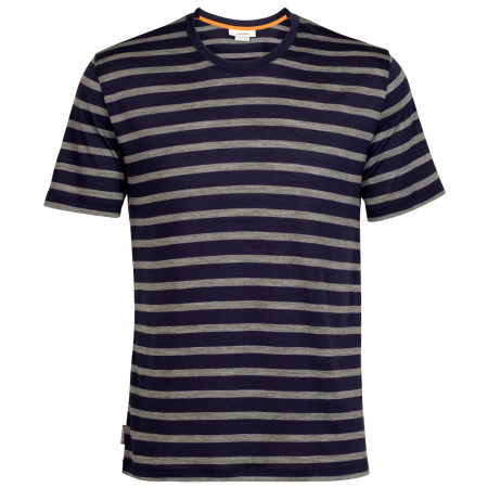 T-shirt homme Icebreaker Drayden SS Tee Stripe bleu foncé midnight navy/gritstone heather/s