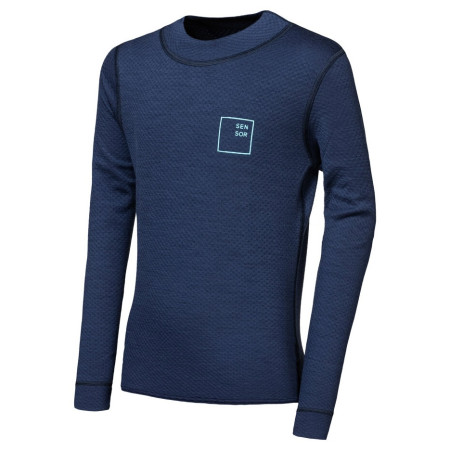 T-shirt fonctionnel enfant Sensor Merino DF Logo Up Deep Blue bleu foncé Deep Blue