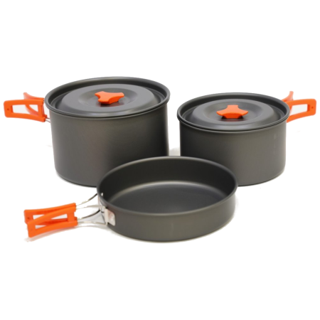 Ensemble vaisselle Vango Hard Anodised 4 Person Cook Kit noir / orange grey