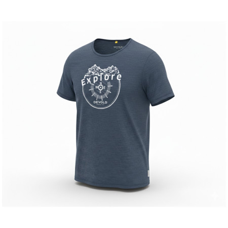T-shirt homme Devold Active Explore Tee Man bleu foncé Night