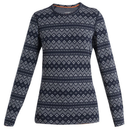 T-shirt fonctionnel femme Icebreaker W Mer 260 Vertex LS Crewe First Snow bleu foncé Midnight Navy/Snow/J