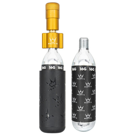 Pompe Peaty´s Holeshot Co2 Pumpa + Bombičky 2 Ks - Road & Gravel jaune Bourbon