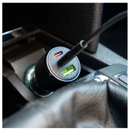 Adaptateur Swissten Car Charger 2x USB-C PD + USB-A, 95 W + cabel USB-C / USB-C, 1 m