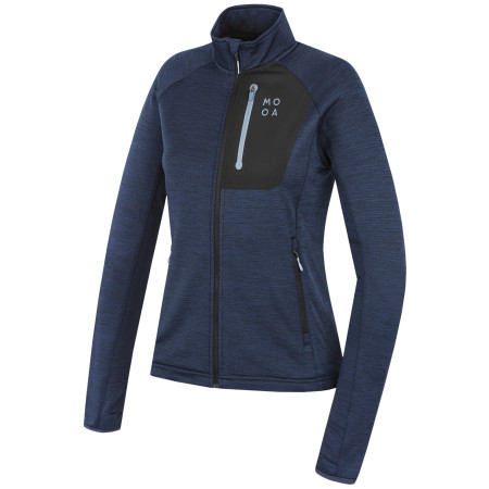 Sweat-shirt femme MOOA Nyore Grid 220 bleu foncé navy melange