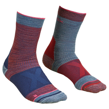 Chaussettes femme Ortovox W's Alpinist Mid Socks rouge / bleu HotCoral