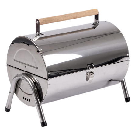 Barbecue charbon bois Bo-Camp Barbecue Barrel argenté