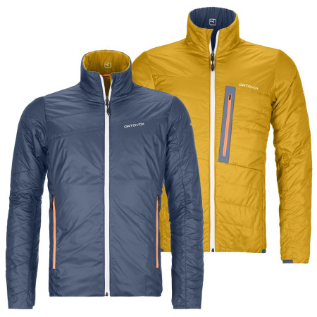 Veste homme Ortovox Swisswool Piz Boval Jacket M bleu / jaune NightBlue