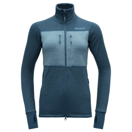 Veste polaire fonctionnelle femme Devold Egga Grid Merino Jkt bleu / bleue claire Flood/Moon