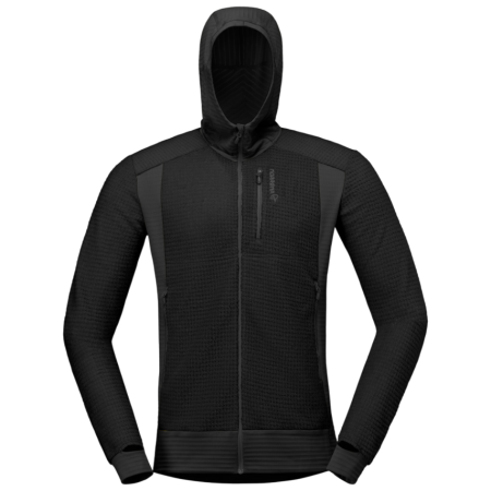Sweatshirt fonctionnel homme Norrona falketind Alpha120 Zip Hood noir Caviar Black