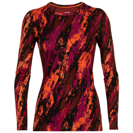 T-shirt fonctionnel femme Icebreaker 250 Vertex LS Crewe Sedimentary rouge / noir cherry/flash/black/j