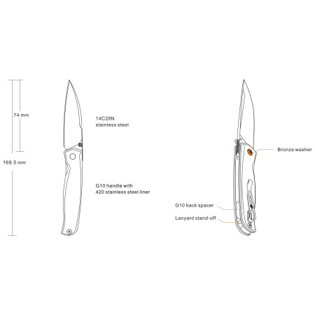 couteau pliant Ruike RUP661B