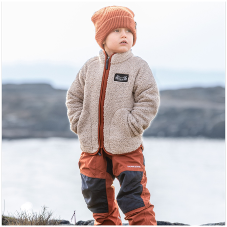 Sweatshirt enfant Didriksons Gibbs Kids Fullzip 2 Beach Beige/Rust