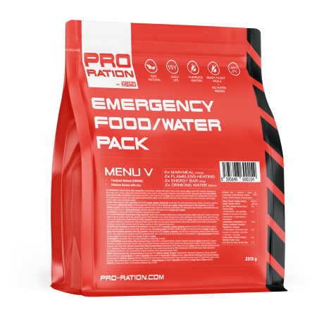 Repas Adventure Menu Emergency food/water pack, Menu V rouge red