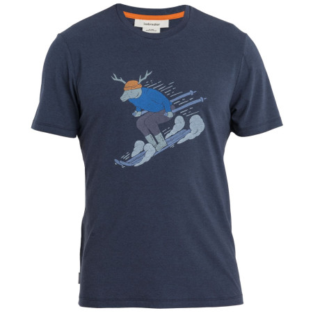 T-shirt homme Icebreaker M Mer Central Classic SS Tee Ski Rider bleu foncé Midnight Navy