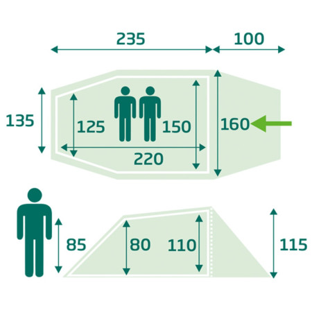 Tente de randonnée Loap Ohio 2