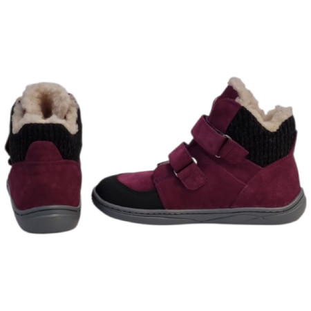 Chaussures barefoot pour enfant beBare 3555TY Bordeaux