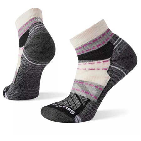 Chaussettes femme Smartwool Hike Light Cushion Margarita Ankle Socks gris / blanc moonbeam