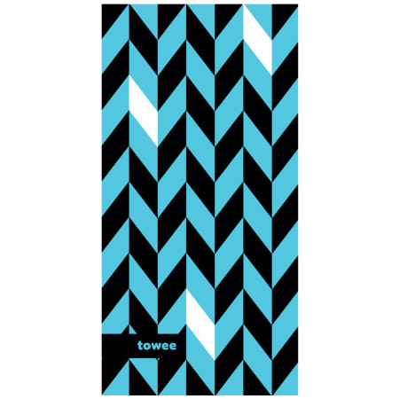 Serviette Towee Dynamic 50x100 cm bleue / noir Blue