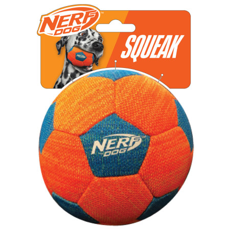 Jouet pour chien Nerf Dog X-Weave Soccer Squeak Ball 12,5 cm