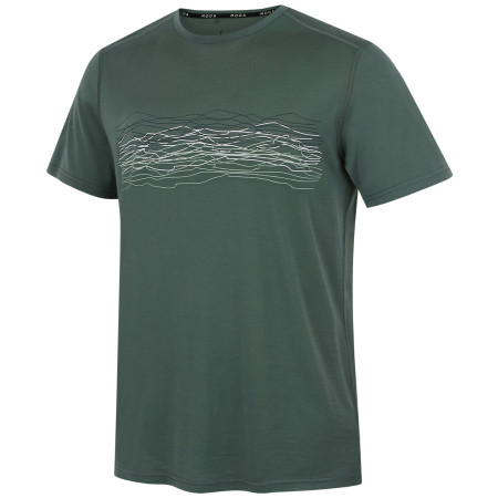 T-shirt homme MOOA Merino Lyolite Waves 150 Short vert dusty green