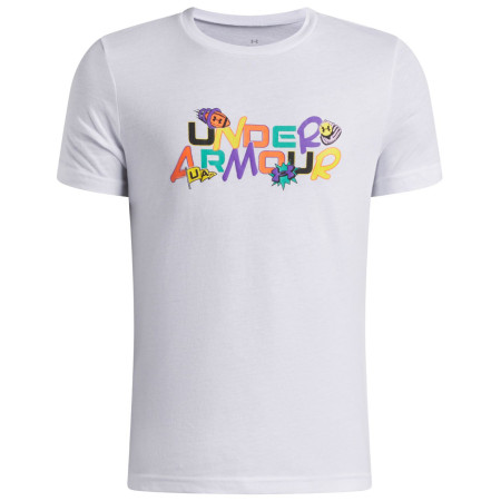 T-shirt fonctionnel enfant Under Armour UA B Patch Pack Wm SS White blanc / noir White / / Black