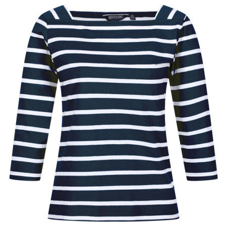 T-shirt femme Regatta Polexia bleu foncé Navy/WhitStr