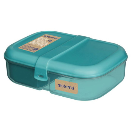 Boîte à goûter Sistema OBP To Go Tříkomorová krabička s nádobou na jogurt 1,1 l green
