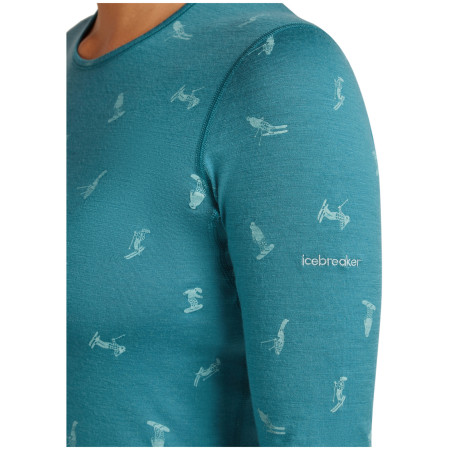 T-shirt fonctionnel femme Icebreaker Women Merino 200 Oasis LS Crewe Snow Day