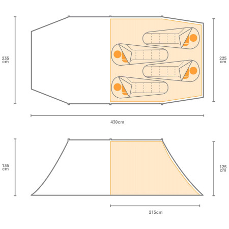 Tente de randonnée Regatta Montegra 4 ALU