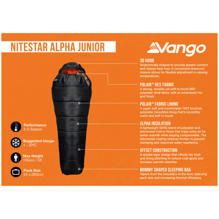 Sac de couchage enfant Vango Nitestar Alpha Junior