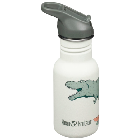 Bouteille enfant Klean Kanteen Kid Classic Narrow 12oz (w/Flip Seal Sport Cap) blanc dino skate
