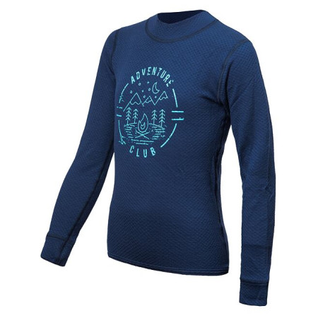 T-shirt fonctionnel enfant Sensor Merino Df Club bleu foncé Deep Blue