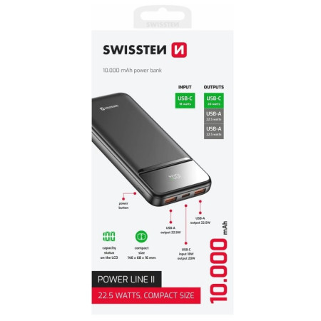 Banque d'énergie Swissten Power Line II 10000 mAh