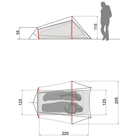 Tente ultra-légère Vaude Ultralight Lizard 2P