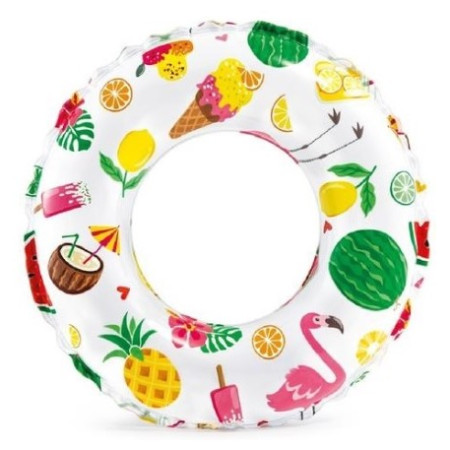 Anneau Intex Lively Print Swim Ring 59230NP banc / rouge