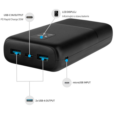 Banque d'énergie FIXED Zen 20 s LCD displejem