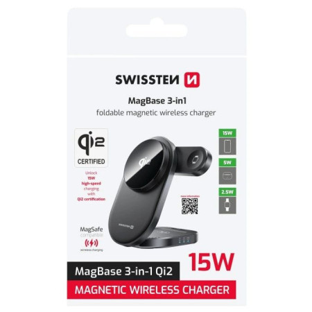 Chargeur sans fil Swissten MagBase 3-in-1