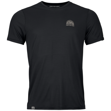 T-shirt fonctionnel homme Ortovox 120 Cool Tec Mtn Stripe noir Black Raven