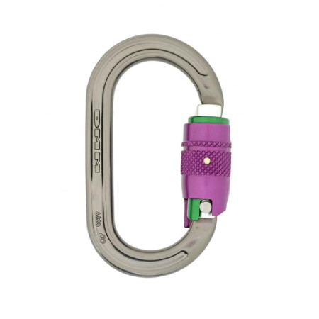 Mousqueton DMM Ultra O Durolock girs Titanium/Purple