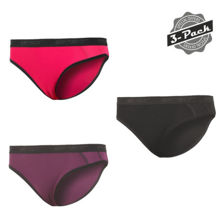 Culotte Sensor Double Face 3-pack noir / rose Magenta+Black+Purple