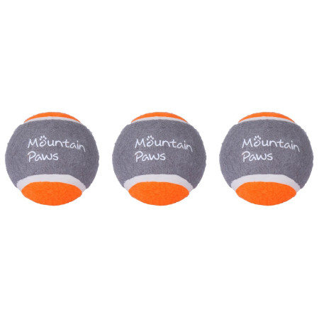 Jouet pour chien Mountain Paws Dog Tennis Balls, 3 Pack orange / gris Oarnge