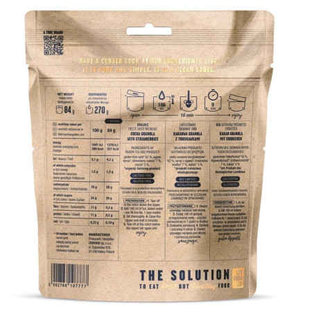 Repas déshydraté Lyo food Kakaová granola s jahodami 270 g