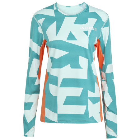 T-shirt fonctionnel femme Adidas Multi Syn Ls Wa vert / orange