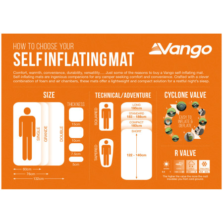 Matelas autogonflant Vango Arcadia 10 Grande