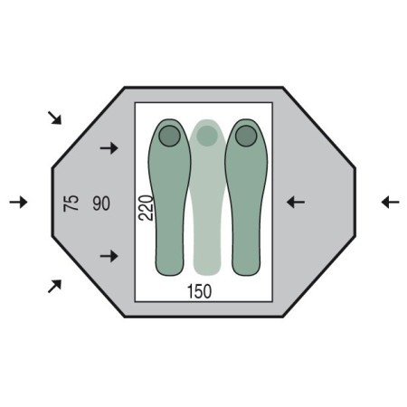 Tente de randonnée Pinguin Tornado 2 Duralu